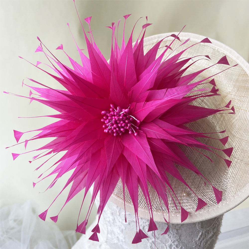RB127 Feather Flower Millinery Fascinators Hat Handcraft Headress