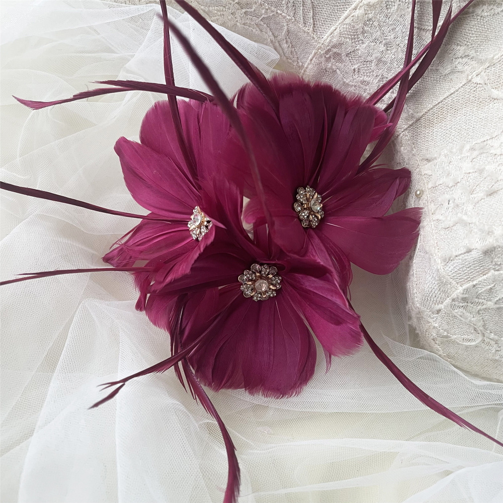 RB132 Feather Flower Millinery Fascinators Hat Handcraft Headress