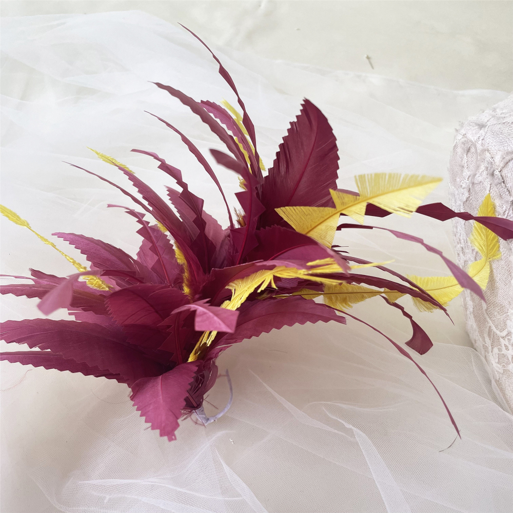 RM1702 Feather Mount Goose Feather Millinery Fascinators Hat Handcraft Headress