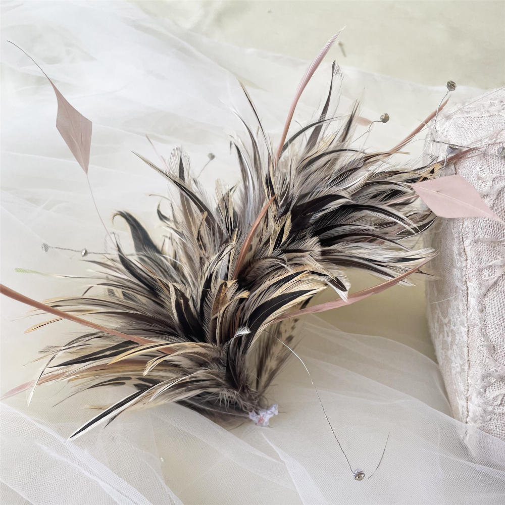 RM1716 Feather Mount Goose Feather Millinery Fascinators Hat Handcraft Headress