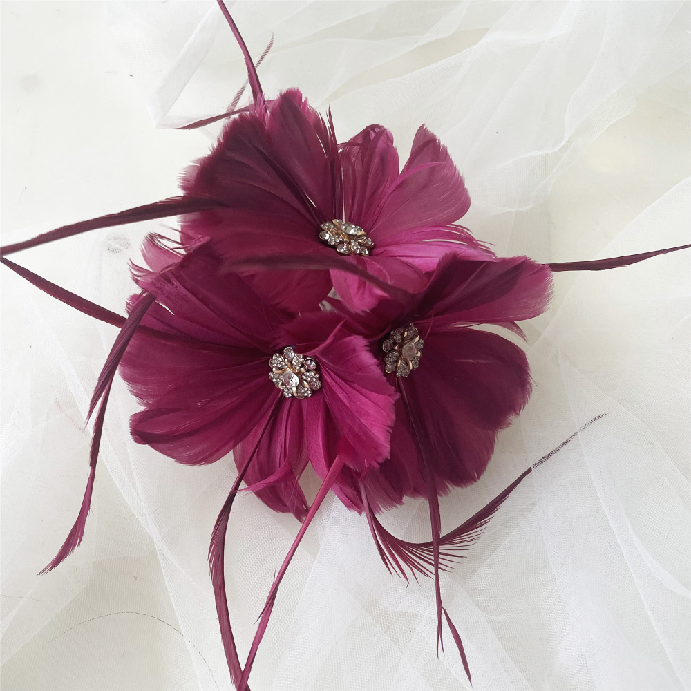 RB132 Feather Flower Millinery Fascinators Hat Handcraft Headress