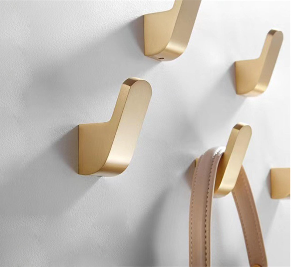 Brass Solid Hooks Coat Wall Hook Wall-mounted Coat Hangers Racks Hooks Bathroom Towel Scarves Keys Hook Hardware