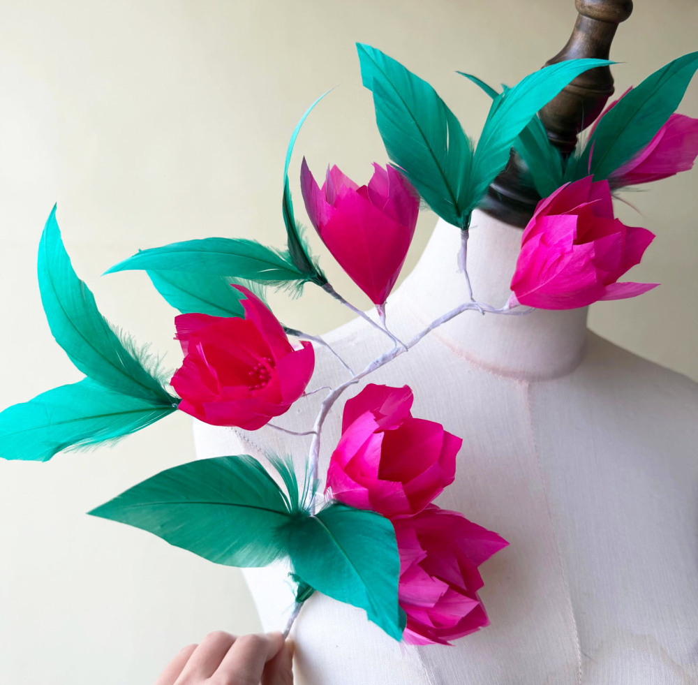 RM1721 Feather Mount Goose Feather Millinery Fascinators Hat Handcraft Headress