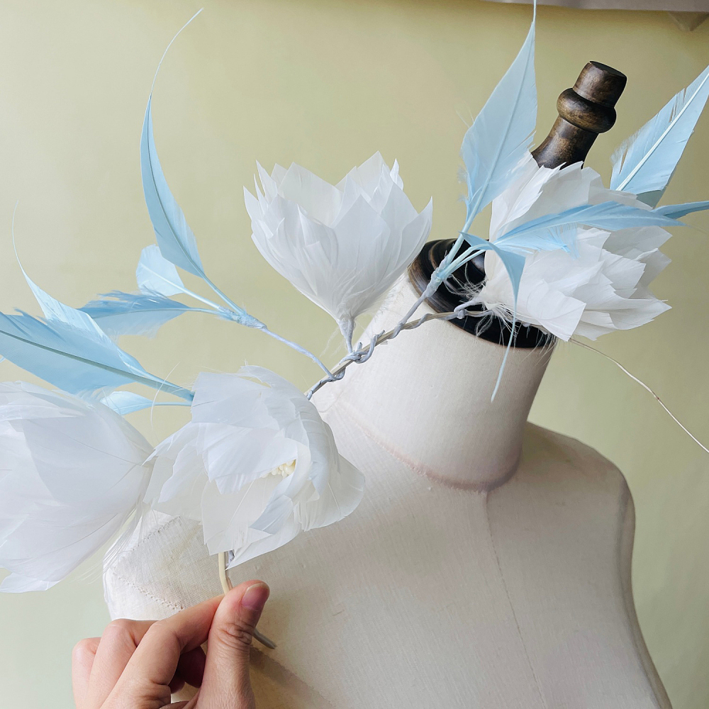 RM1726 Feather Mount Goose Feather Millinery Fascinators Hat Handcraft Headress