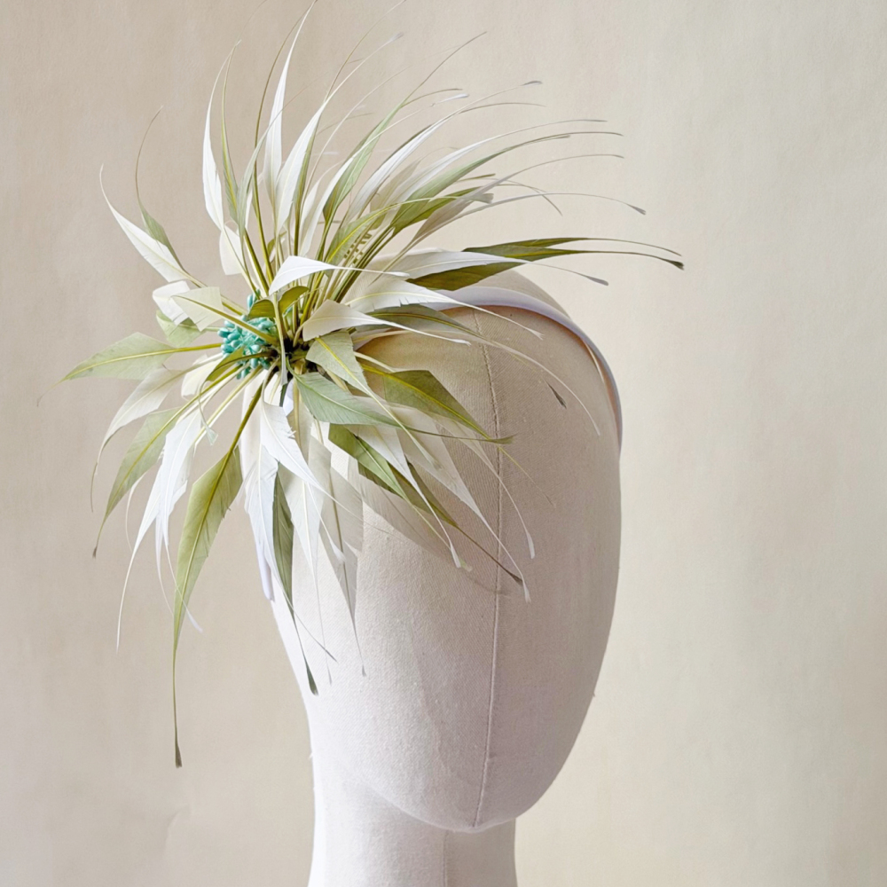 RB136 Feather Mount Goose Feather Millinery Fascinators Hat Handcraft Headress