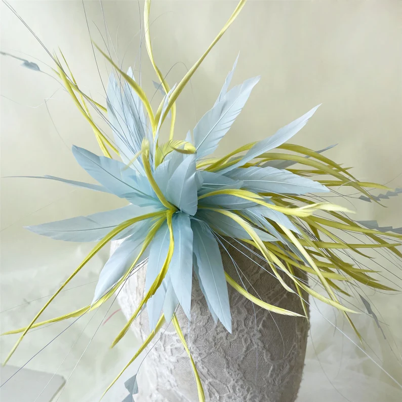 RM909 Dynamic Two-Tone Goose Biot & Feather Bloom Feather Mount  Professional Sculptural Millinery Trim for Millinery & Couture Hats 80+ Colours | No MOQ