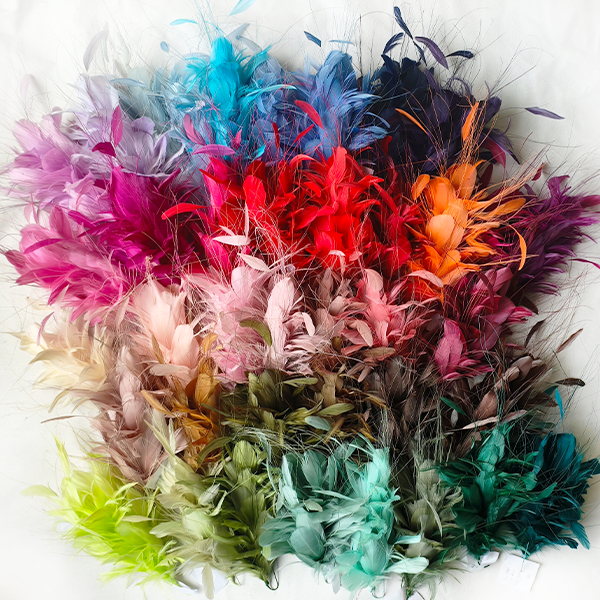 RM525 Large Mixed Goose Feather Flower Bloom Customizable Handcrafted Twisted Mount for Millinery Fascinator & Couture Hats 80+ Colours | No MOQ