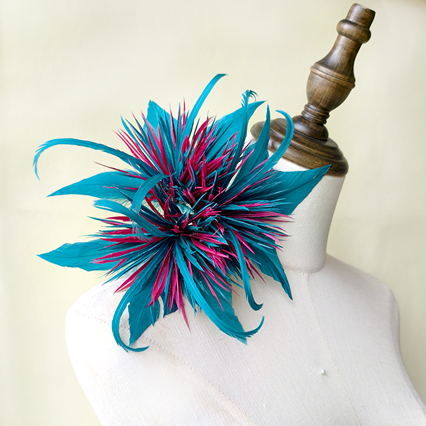 RB100 Radial Goose Biot Feather Fascinator Flower Millinery Mount for Millinery & Couture Hats 80+ Colours | No MOQ