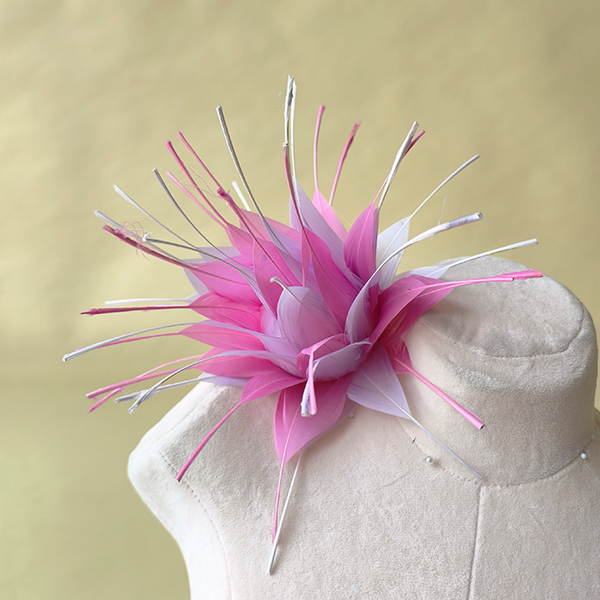 RB119 Exotic Bloom Goose Feather Fascinator Flower Mount 10" Sculptural Statement for Couture Hats & Headpieces 80+ Colours | No MOQ