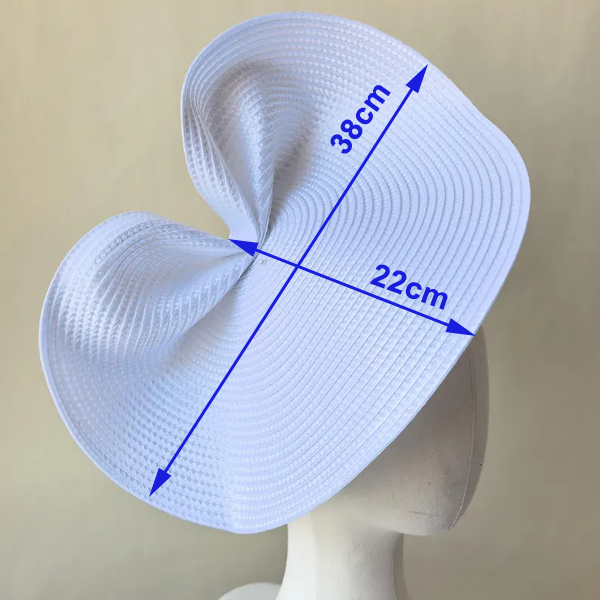 HBM027 Large Sculpted Straw Style Fascinator Base Soft Flexible Sinamay Hat Foundation Elegant Fold Design 15″