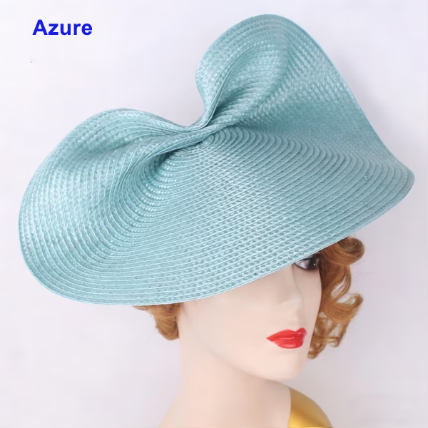 HBM027 Large Sculpted Straw Style Fascinator Base Soft Flexible Sinamay Hat Foundation Elegant Fold Design 15″