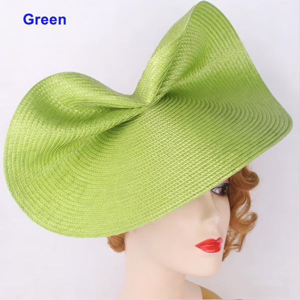 HBM027 Large Sculpted Straw Style Fascinator Base Soft Flexible Sinamay Hat Foundation Elegant Fold Design 15″