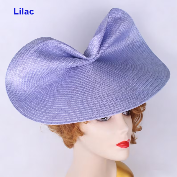 HBM027 Large Sculpted Straw Style Fascinator Base Soft Flexible Sinamay Hat Foundation Elegant Fold Design 15″