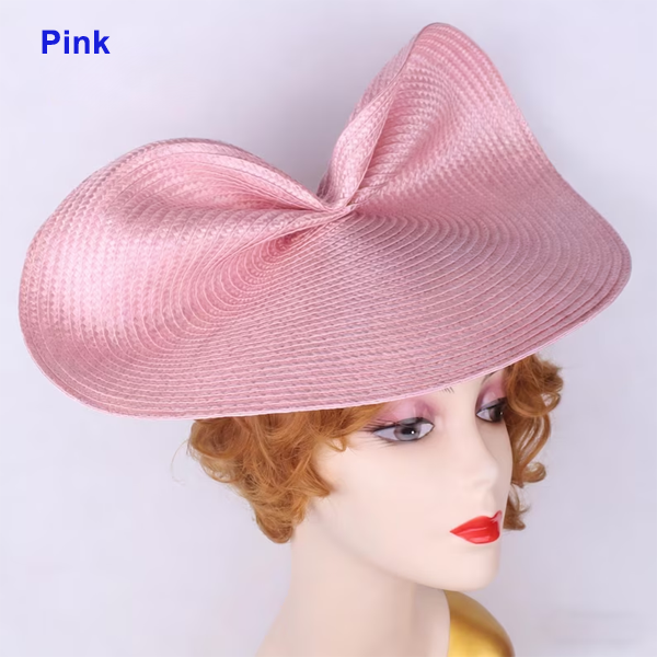 HBM027 Large Sculpted Straw Style Fascinator Base Soft Flexible Sinamay Hat Foundation Elegant Fold Design 15″