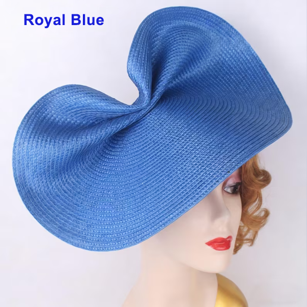 HBM027 Large Sculpted Straw Style Fascinator Base Soft Flexible Sinamay Hat Foundation Elegant Fold Design 15″