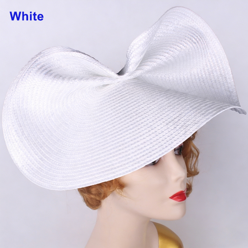 HBM027 Large Sculpted Straw Style Fascinator Base Soft Flexible Sinamay Hat Foundation Elegant Fold Design 15″