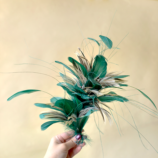 RM506 Grand Twisted Goose & Hackle Feather Blooms Statement Flower Mount Handcrafted Millinery Trim for Fascinators & Couture Hats 80+ Colours | No MOQ