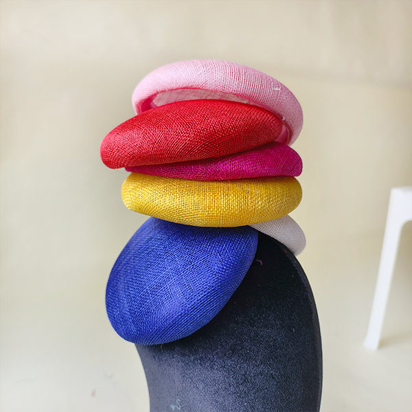 HBM014 Shallow Round Sinamay Pillbox Base Soft Edge Hat Foundation for Millinery & Cocktail Fascinators 6.3"