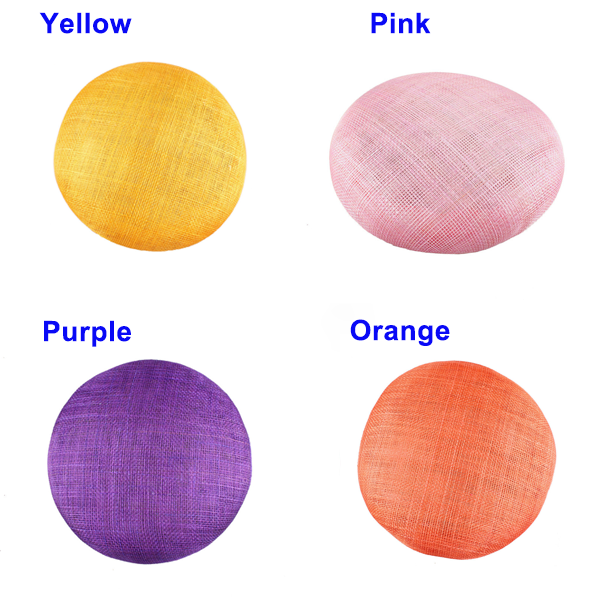 HBM014 Shallow Round Sinamay Pillbox Base Soft Edge Hat Foundation for Millinery & Cocktail Fascinators 6.3"