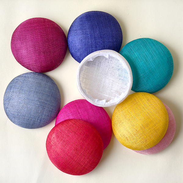 HBM014 Shallow Round Sinamay Pillbox Base Soft Edge Hat Foundation for Millinery & Cocktail Fascinators 6.3"