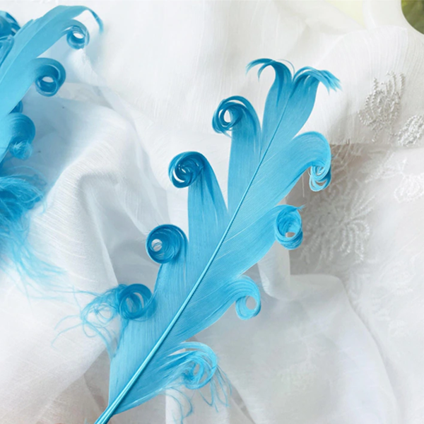 FEA1017 Hand-Curled Goose Nagoire Feathers 5-6" Spiral Curly Feathers for Millinery 80 Vibrant Colors Available 25pcs/Packet