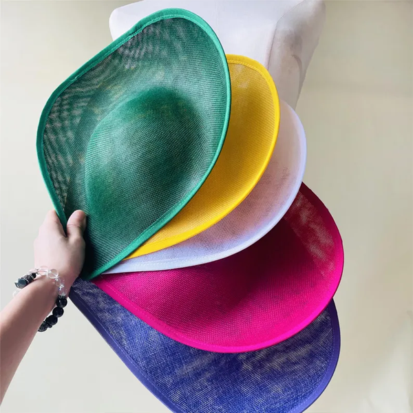 HBM019 Sculpted Sinamay Teardrop Hat Base 30x27cm - Elegant Heart Style Fascinator Foundation for Millinery & DIY