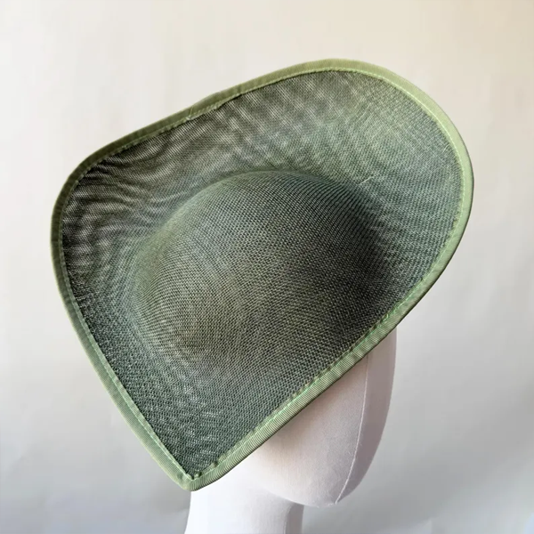 HBM019 Sculpted Sinamay Teardrop Hat Base 30x27cm - Elegant Heart Style Fascinator Foundation for Millinery & DIY