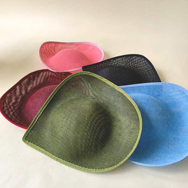 HBM019 Sculpted Sinamay Teardrop Hat Base 30x27cm - Elegant Heart Style Fascinator Foundation for Millinery & DIY