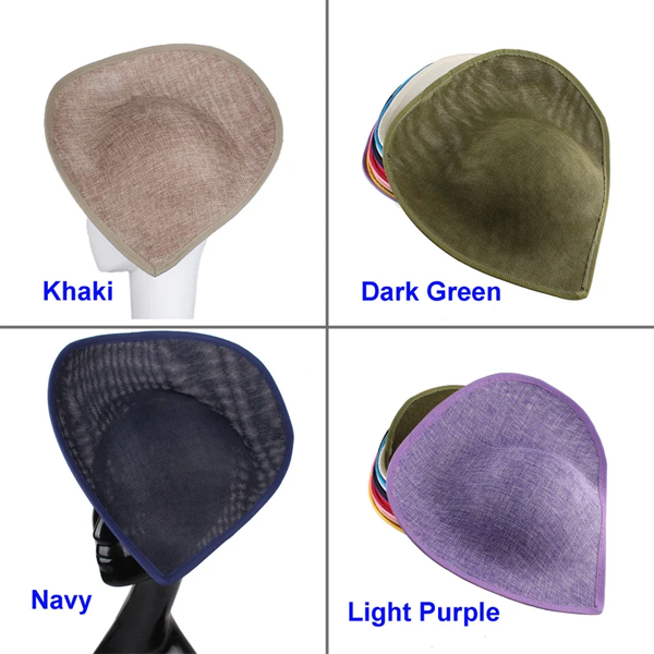 HBM019 Sculpted Sinamay Teardrop Hat Base 30x27cm - Elegant Heart Style Fascinator Foundation for Millinery & DIY