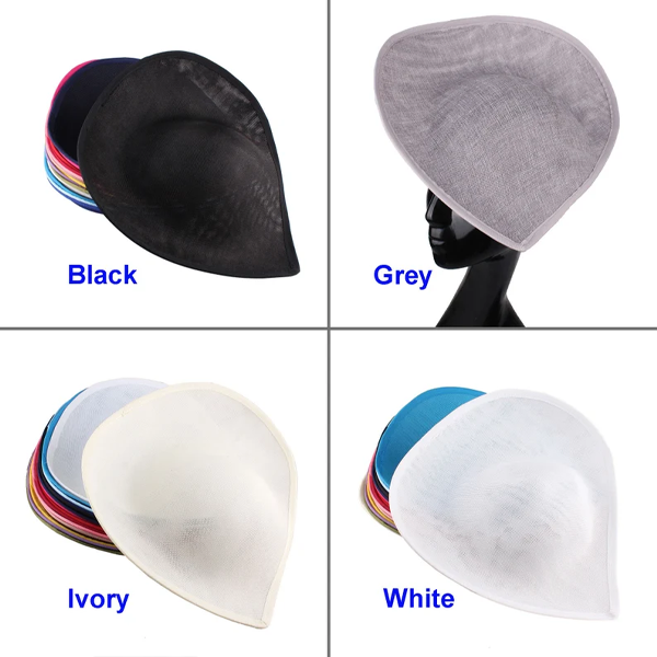HBM019 Sculpted Sinamay Teardrop Hat Base 30x27cm - Elegant Heart Style Fascinator Foundation for Millinery & DIY