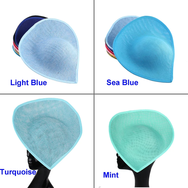 HBM019 Sculpted Sinamay Teardrop Hat Base 30x27cm - Elegant Heart Style Fascinator Foundation for Millinery & DIY