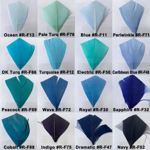 FEA1017 Hand-Curled Goose Nagoire Feathers 5-6" Spiral Curly Feathers for Millinery 80 Vibrant Colors Available 25pcs/Packet