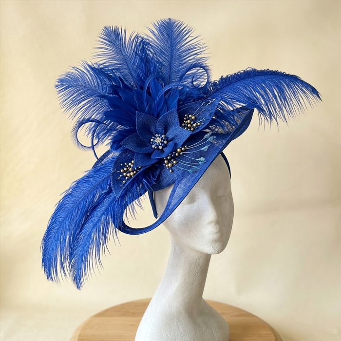RL-OSB Premium Ostrich Feather Plumes for Derby Hats & Millinery 12 Colors One Piece