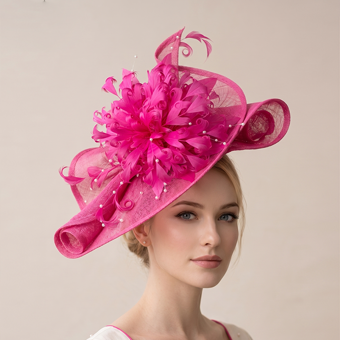 RB080 Feather Flower Millinery Fascinators Hat Handcraft Headress for Millinery & Couture Hats – 80+ Colours | No MOQ