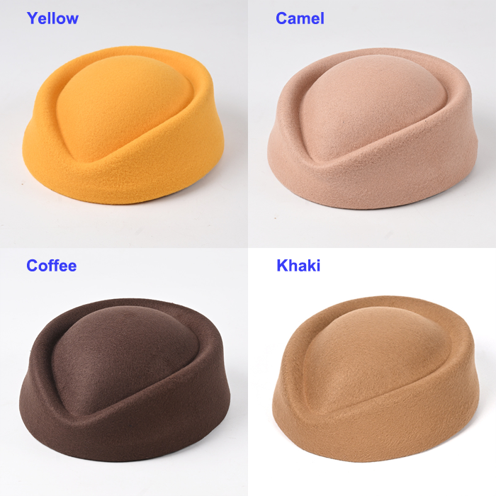 HBM024 Felt Pillbox Hat Base Lightweight Millinery Base Retro Beret Supply 7.8"