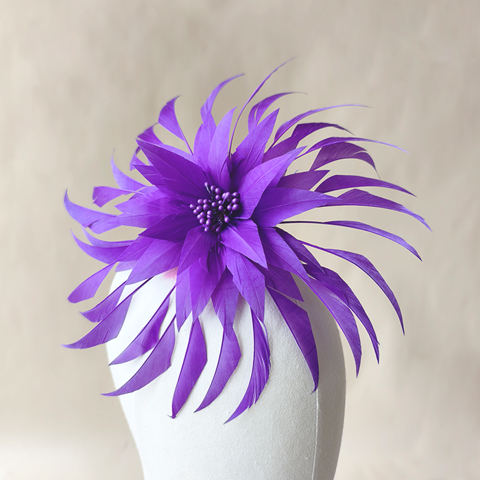 RB104 Feather Flower Millinery Fascinators Hat Handcraft Headdress for Millinery & Couture Hats – 80+ Colours | No MOQ