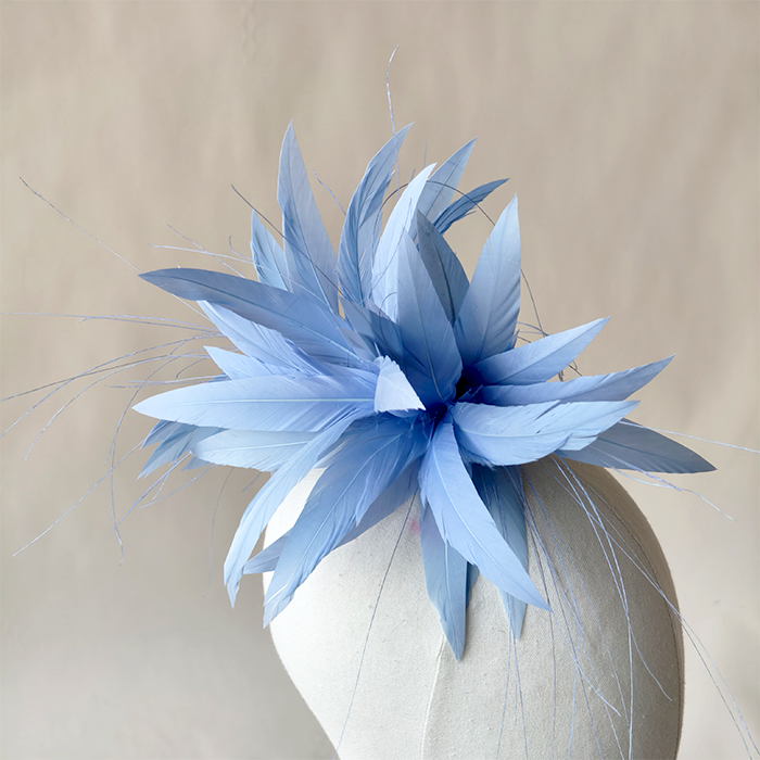 RM701 Goose Feather Mount Handcrafted Millinery Fascinator for Couture Hats – 80+ Colours | No MOQ