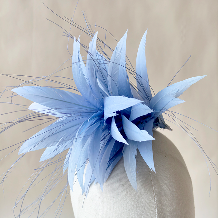 RM701 Goose Feather Mount Handcrafted Millinery Fascinator for Couture Hats – 80+ Colours | No MOQ