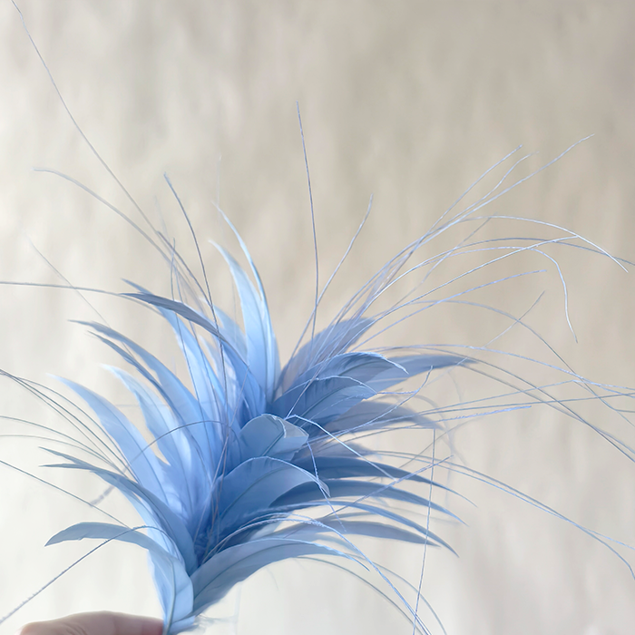 RM701 Goose Feather Mount Handcrafted Millinery Fascinator for Couture Hats – 80+ Colours | No MOQ