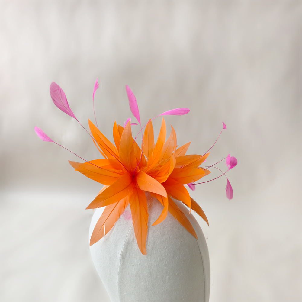 RM704 Feather Mount Stripped Coque Feather Millinery Fascinators Hat Handcraft Headress for Millinery & Couture Hats – 80+ Colours | No MOQ