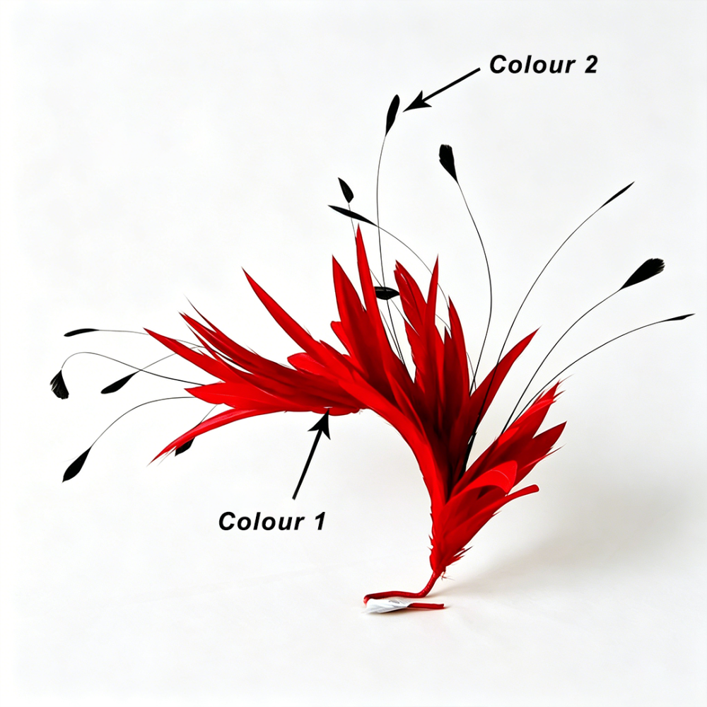 RM704 Feather Mount Stripped Coque Feather Millinery Fascinators Hat Handcraft Headress for Millinery & Couture Hats – 80+ Colours | No MOQ