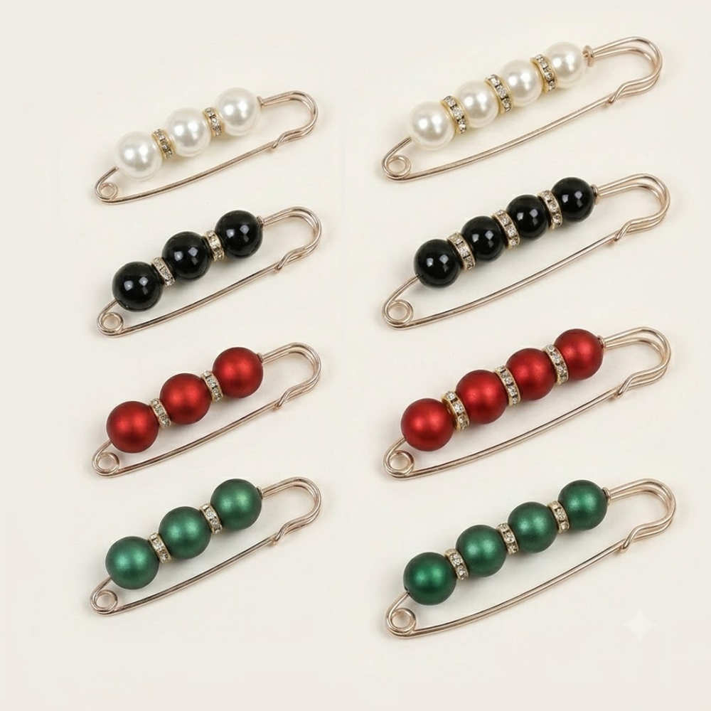 PER005 Pearl and Bead Brooch Pins for Occasion Wear & Millinery 3 Pieces
