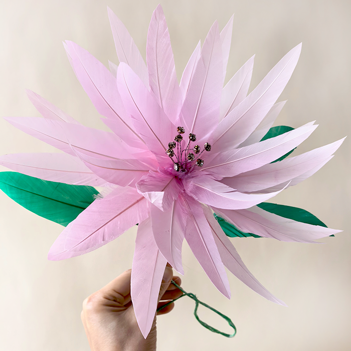 RB138 Customizable Lotus Feather Flower for Millinery and Couture Hats