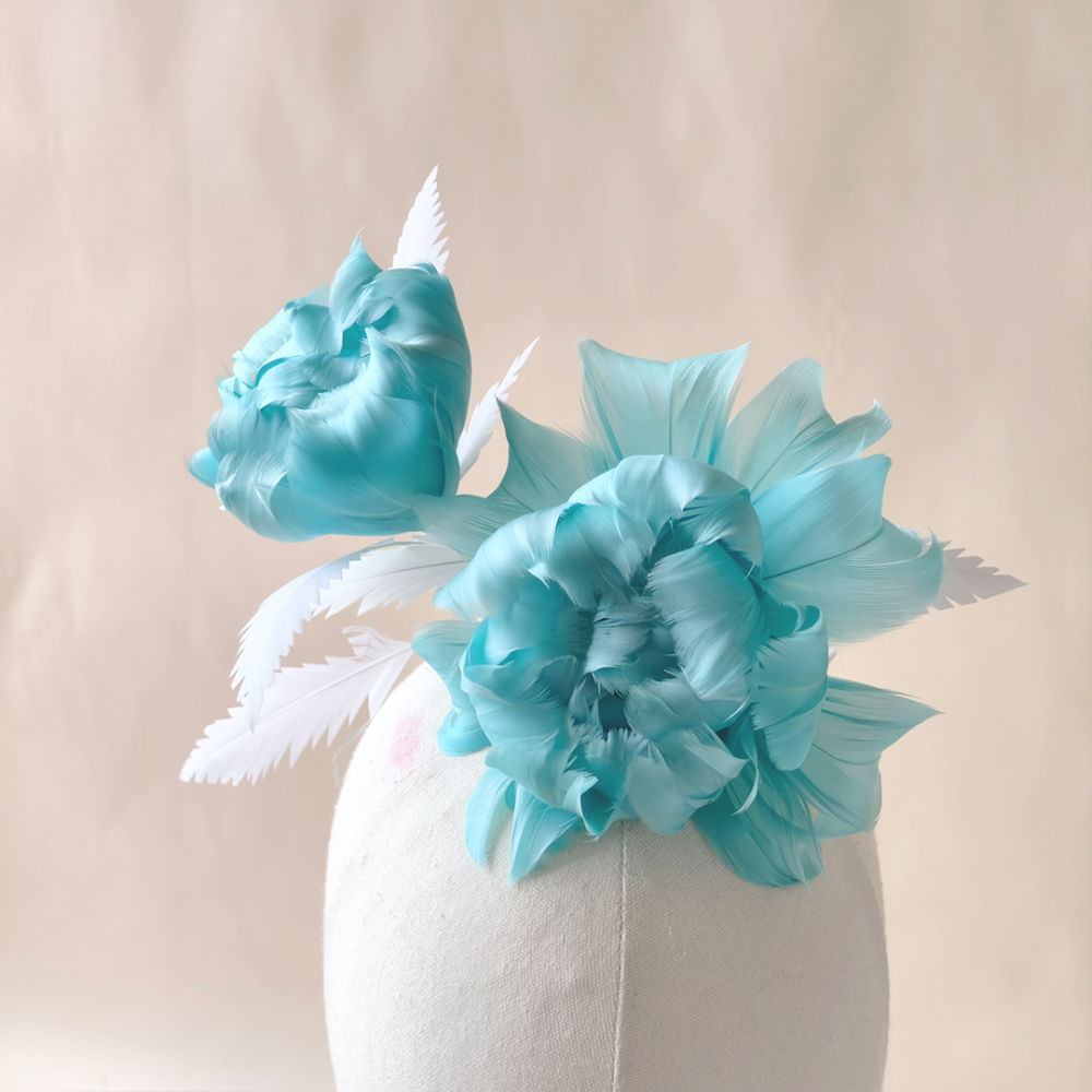 RB139 Handcrafted Goose Feather Rose Spray for Millinery & Bridal