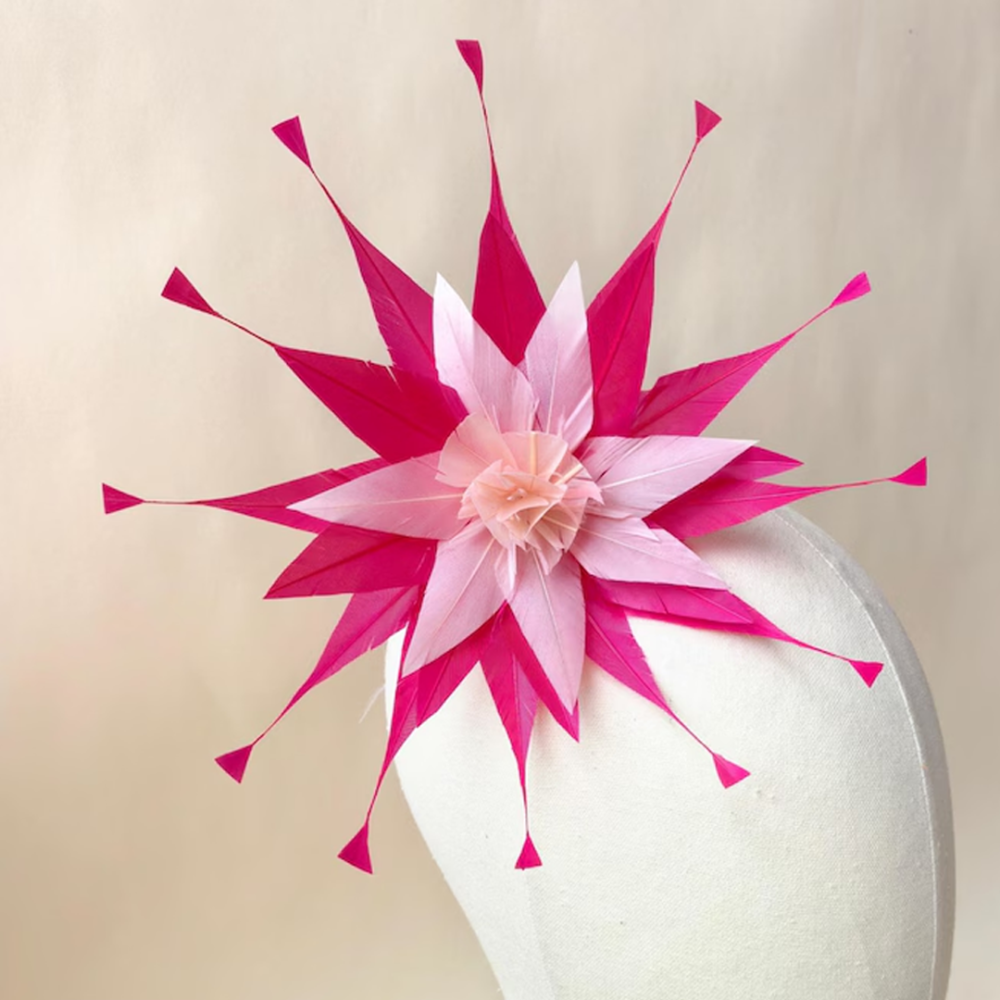 RB141 Layered Goose Feather Starburst Bloom for Millinery & Hats