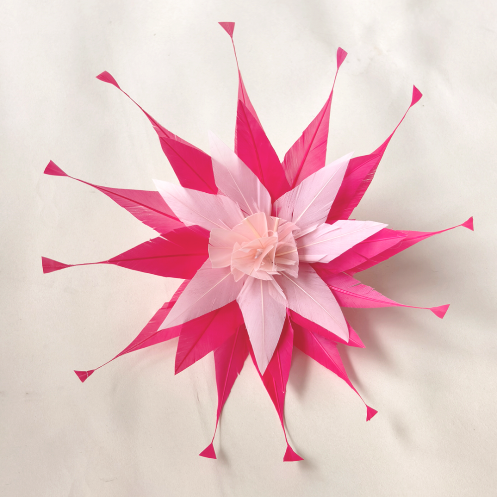 RB141 Layered Goose Feather Starburst Bloom for Millinery & Hats