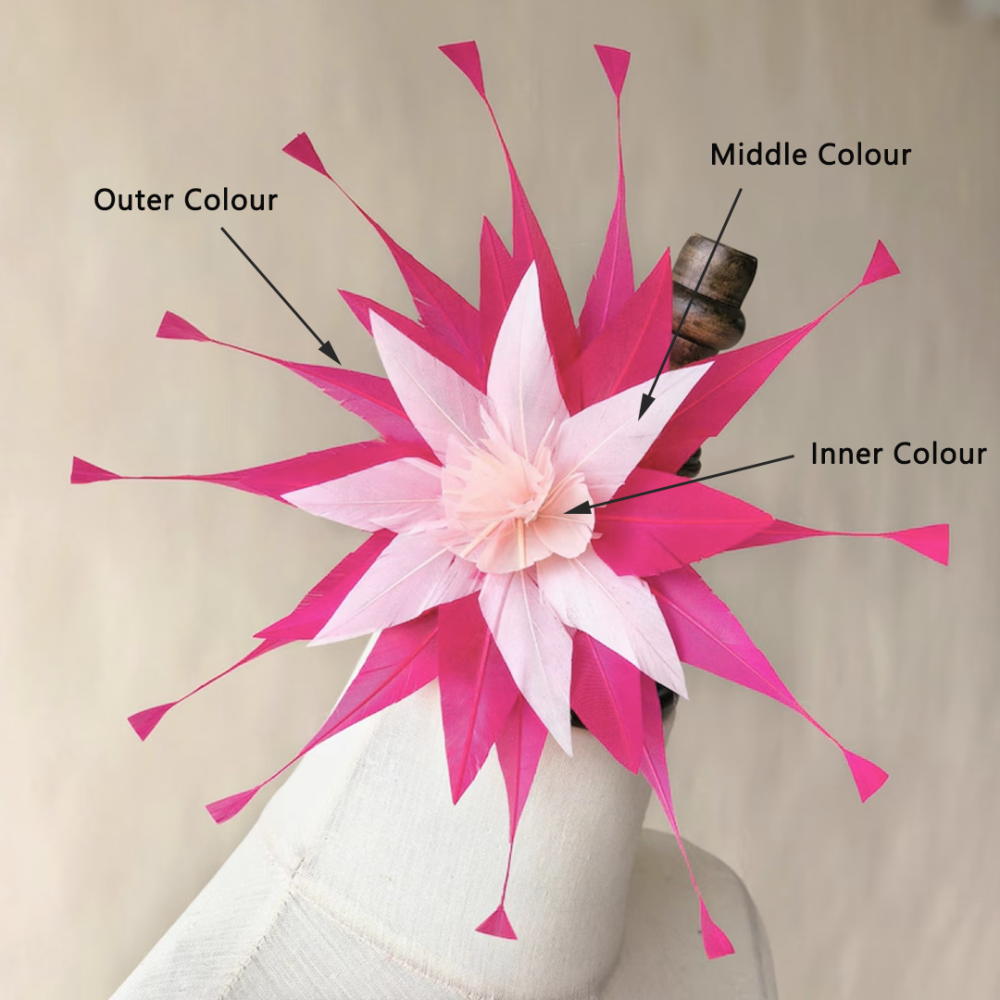 RB141 Layered Goose Feather Starburst Bloom for Millinery & Hats