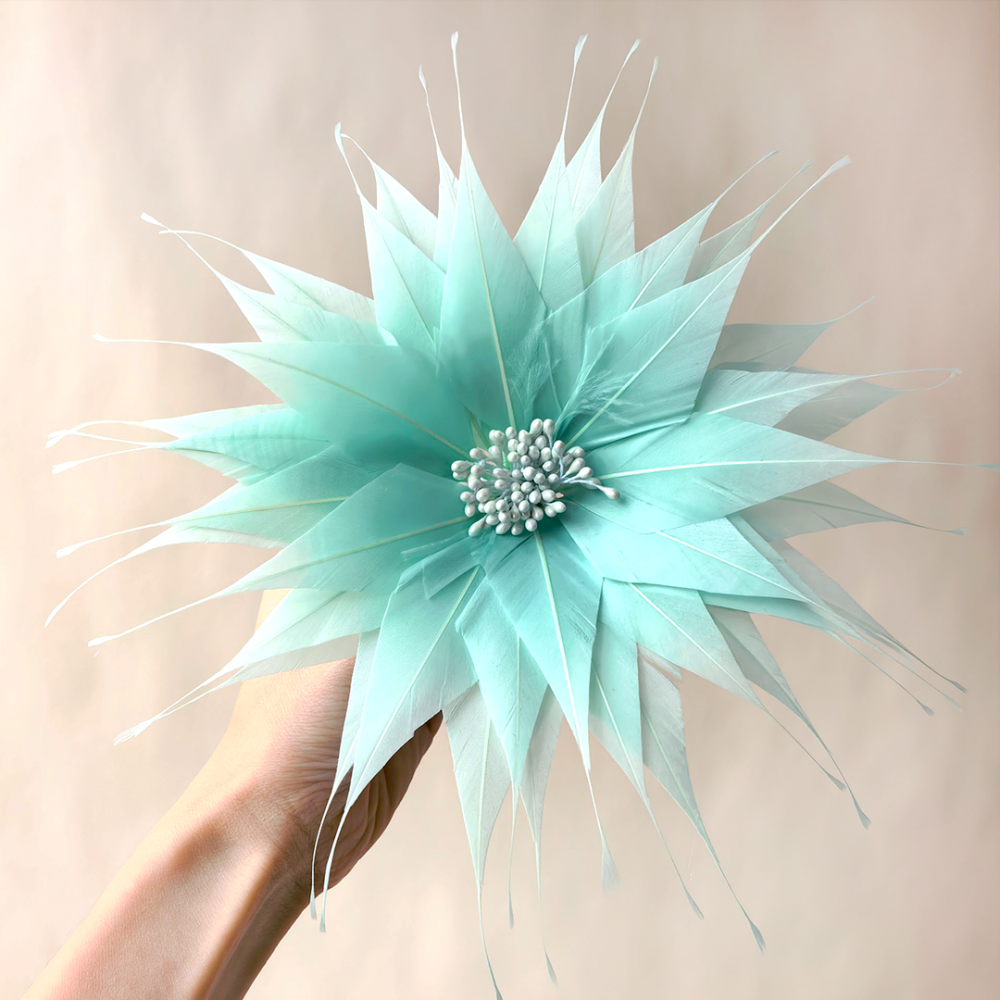 RB142 Sculpted Goose Feather Starburst Mount for Custom Millinery