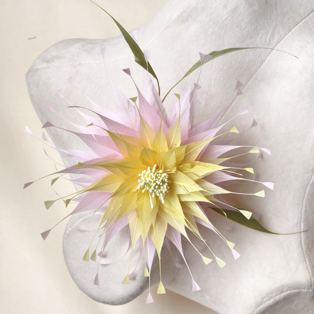 RB143 Radiating Goose Feather Flower Aster Blossom  for Royal Ascot & Occasion Wear