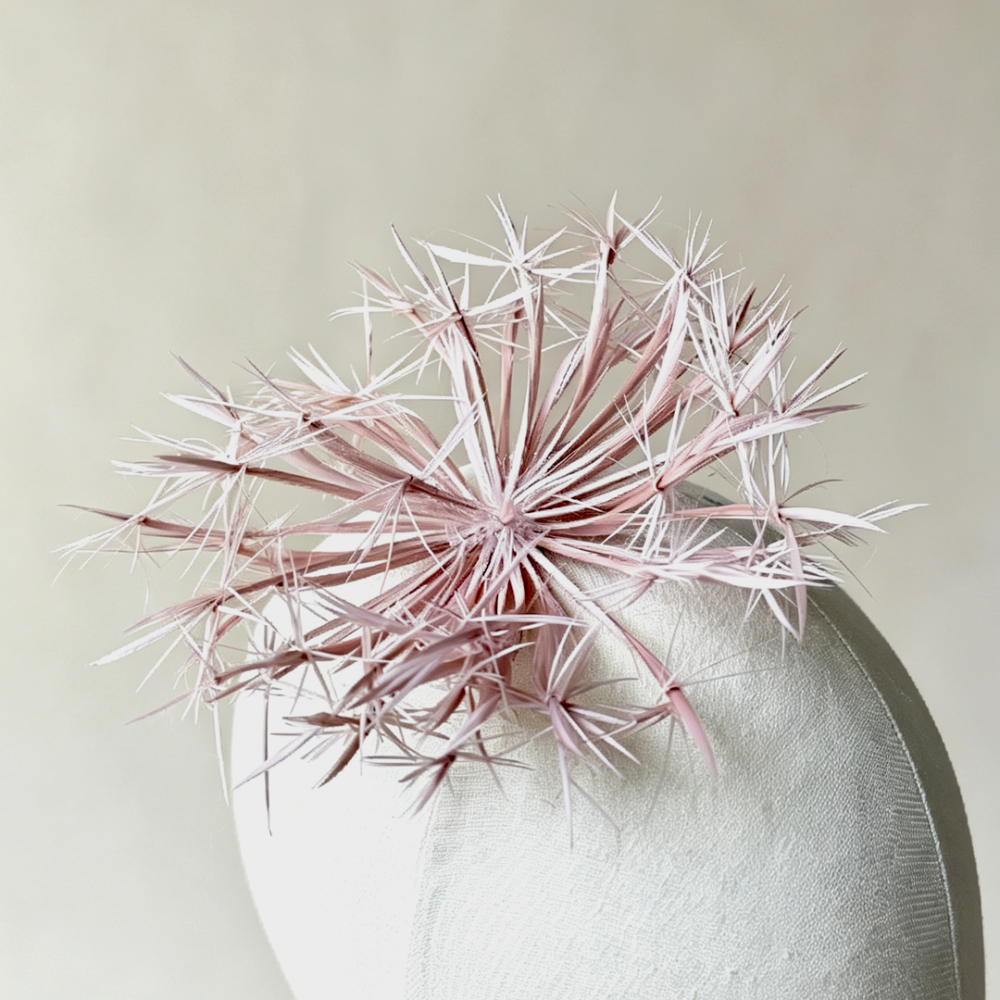 RB146 Dandelion-Inspired Goose Biot Feather Blossom Mount for Fine Millinery